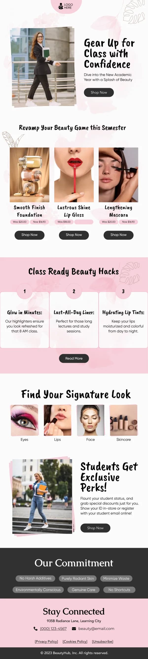 Back to School Beauty HTML Email Template