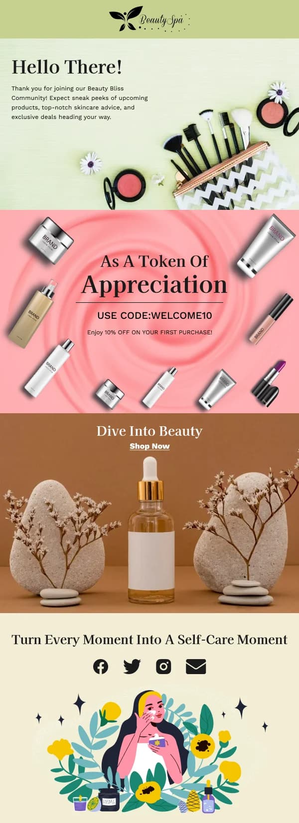 Beauty Spa 10% Off Coupon HTML Email Template