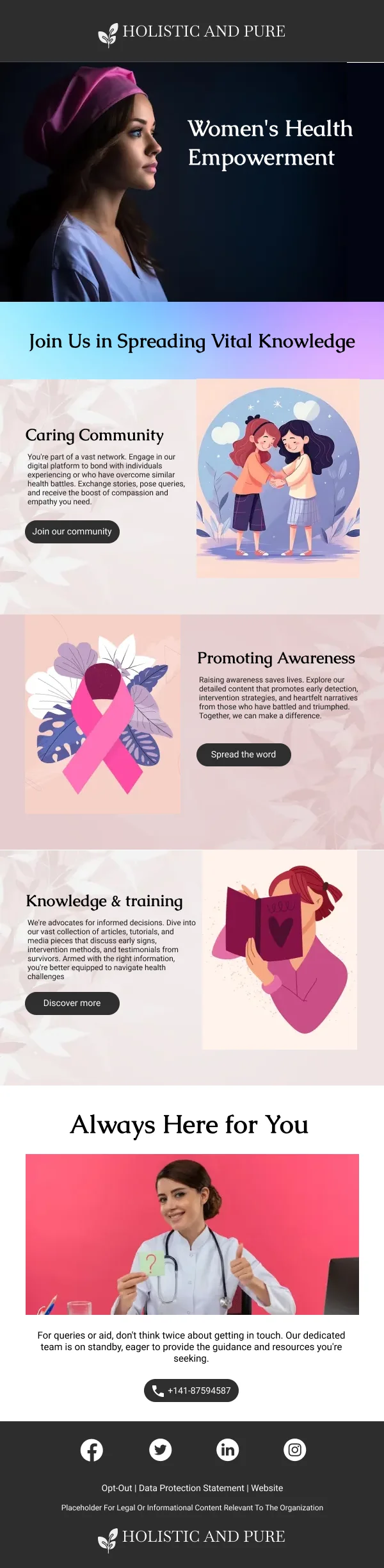 Spread Knowledge and Community Beauty HTML Email Template