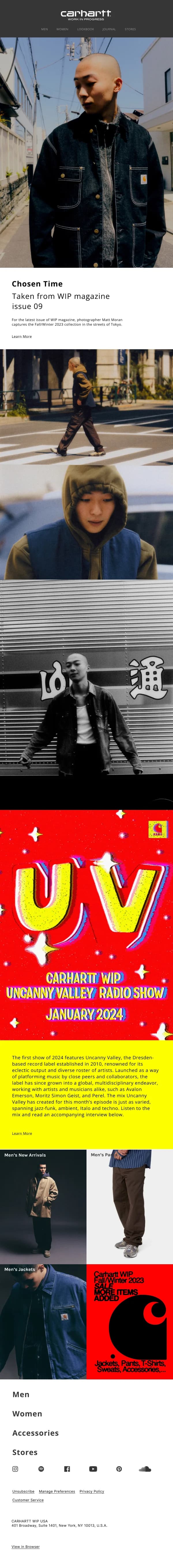 Carhartt WIP Magazine Feature HTML Email Template