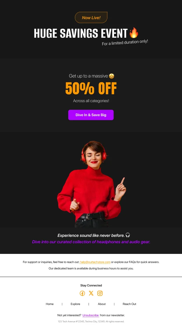 Discounts Across Categories Ecommerce HTML Email Template