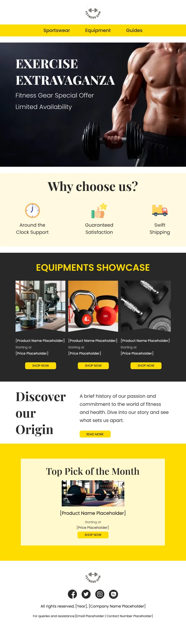 Fitness Gear Special Sale Ecommerce HTML Email Template