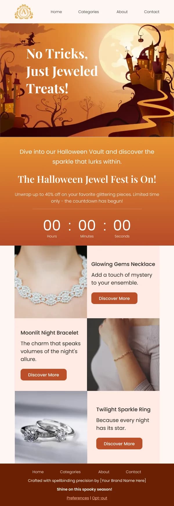 Halloween Jewel Fest Ecommerce HTML Email Template