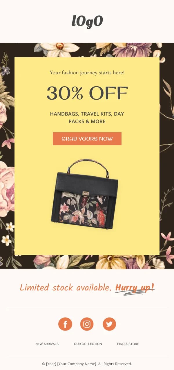 Limited Stock Fashion Trigger HTML Email Template