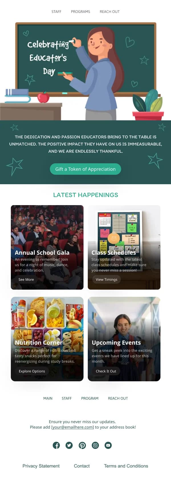 Educators Day Celebration Education HTML Email Template