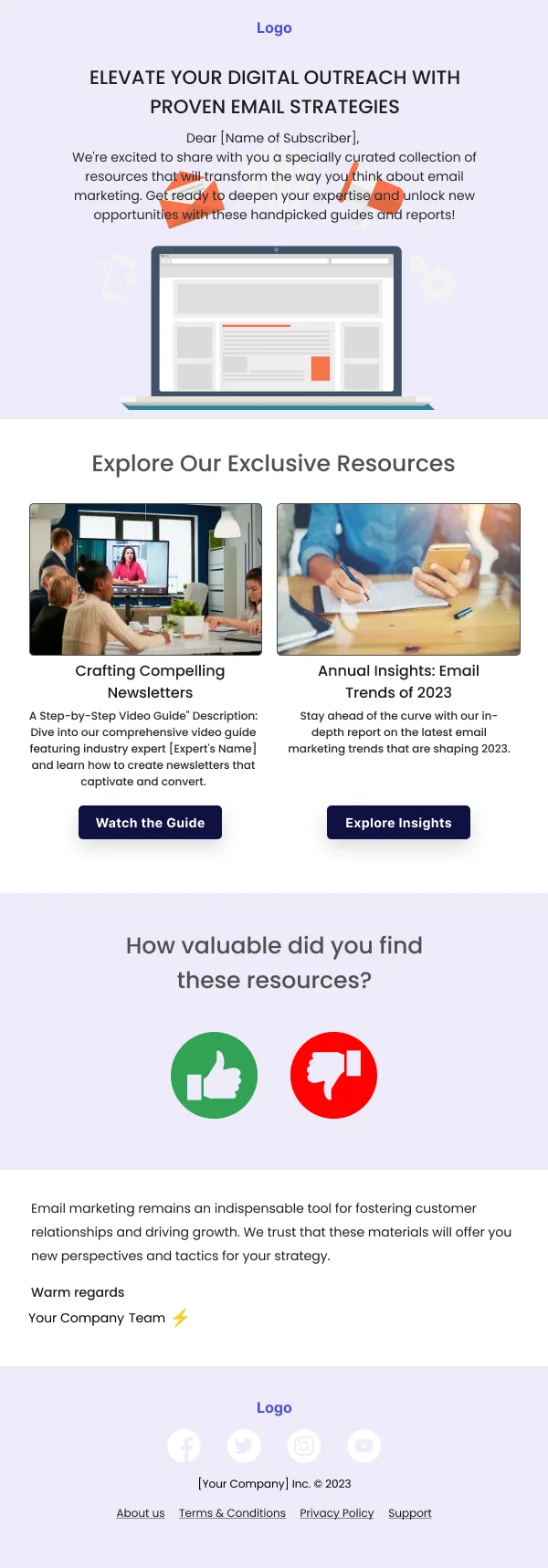 Learn Outreach Strategies HTML Email Template