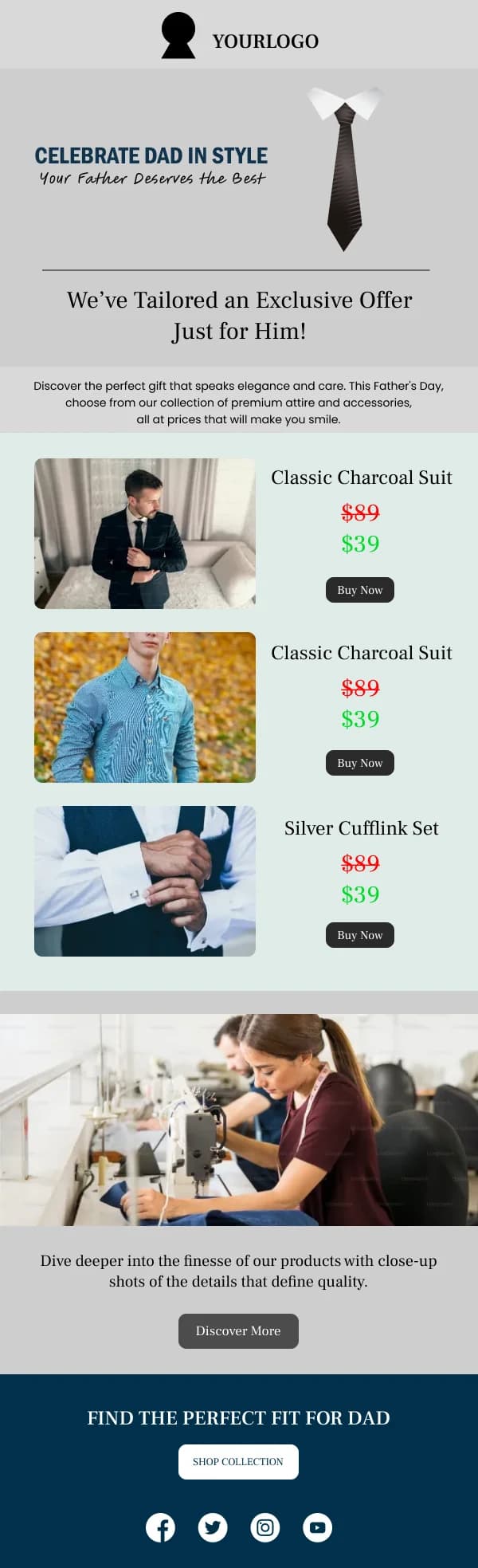 Celebrate Dad in Style Fashion HTML Email Template