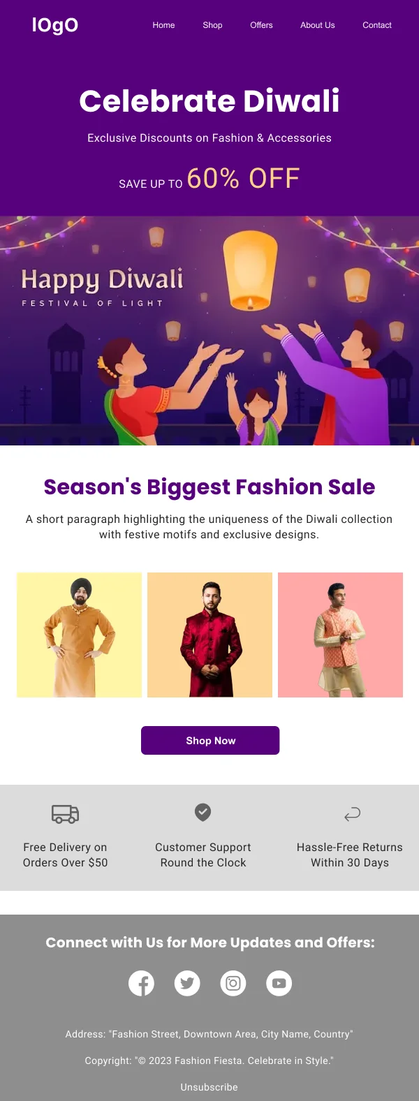 Diwali Fashion Sale Fashion HTML Email Template
