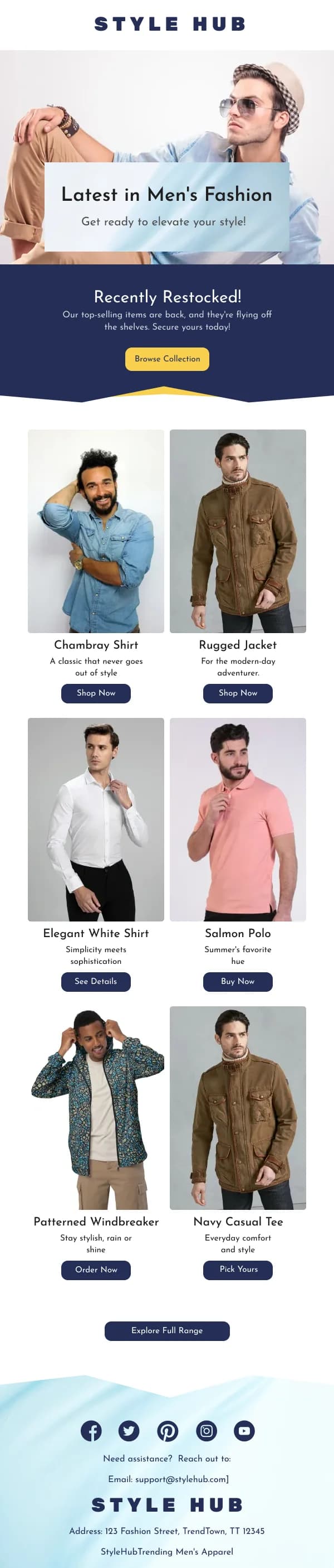 Latest Men's Trends Fashion HTML Email Template
