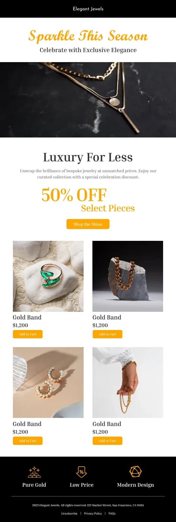 Luxury Jewellery Sale Fashion HTML Email Template
