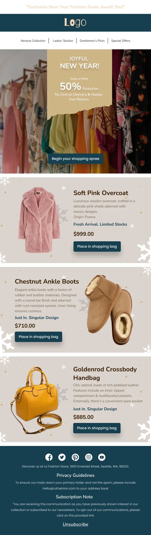 New Year Winter Collection Fashion HTML Email Template