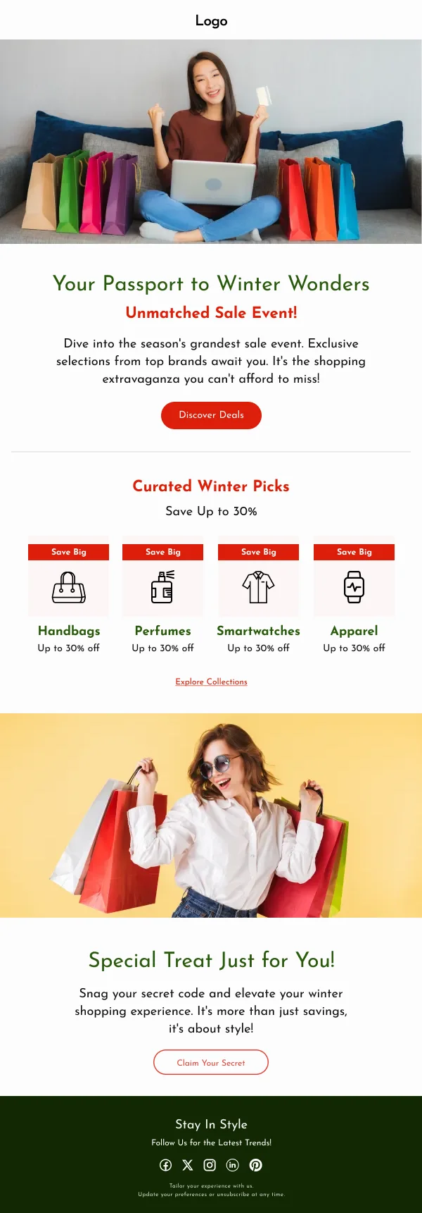 Passport to Winter Wonders Fashion HTML Email Template