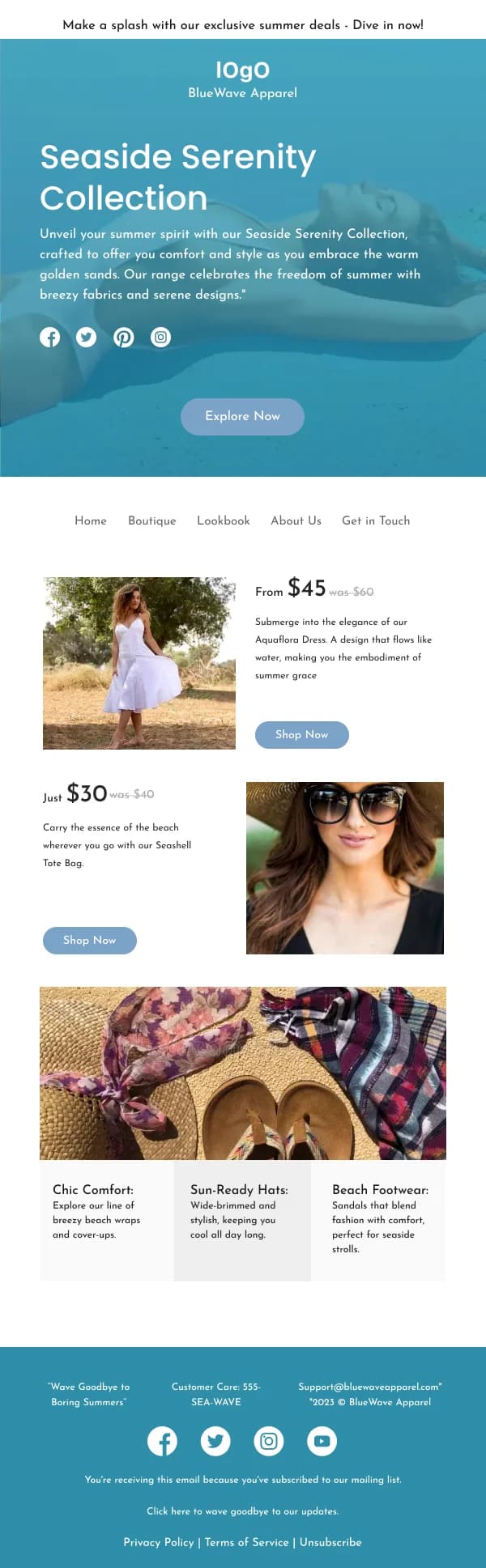 Summer Serenity Collection Fashion HTML Email Template