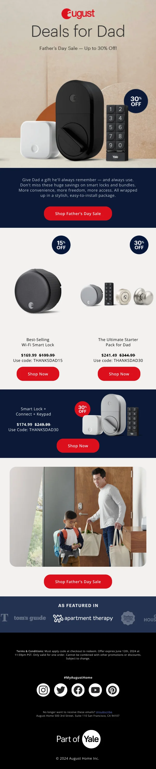 Father's Day Smart Lock Sale HTML Email Template