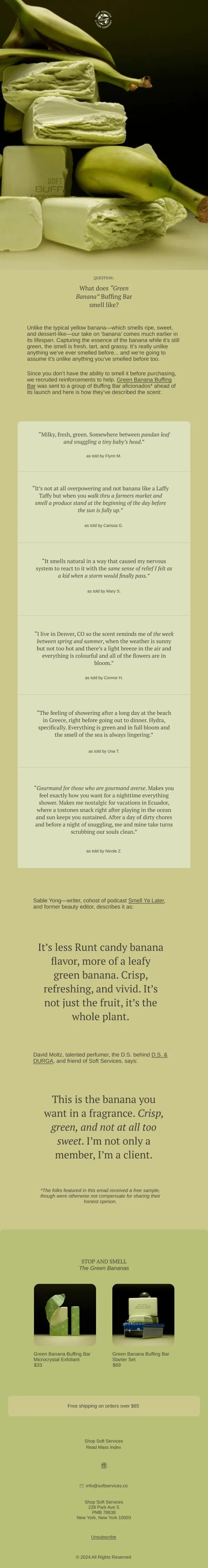 Green Banana Buffing Bar HTML Email Template for Product Promotions