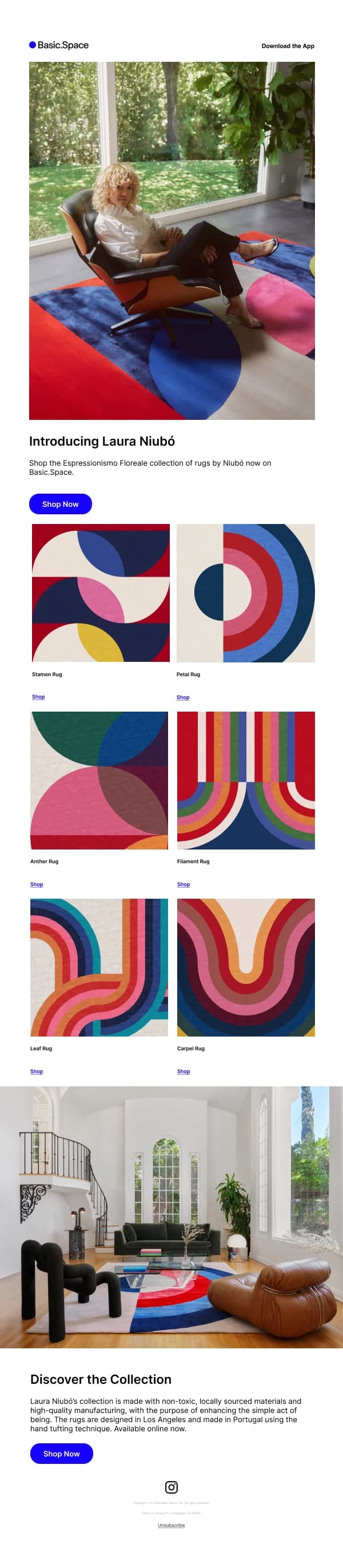 Laura Niubó Rug Collection HTML Email Template for Product Launch