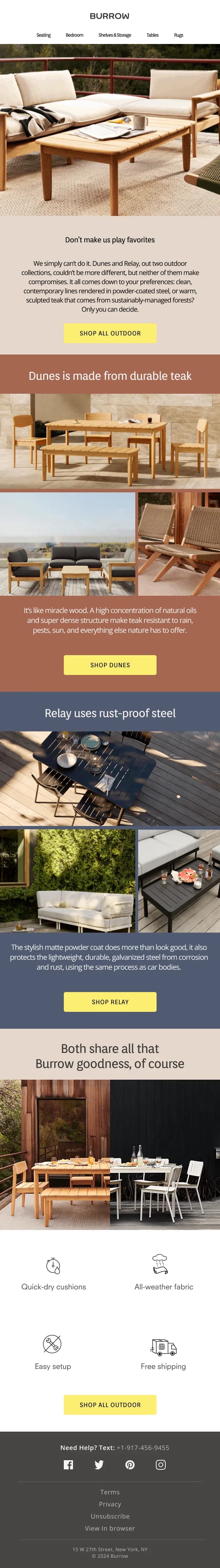 Outdoor Furniture Promotion HTML Email Template for Product Highlights