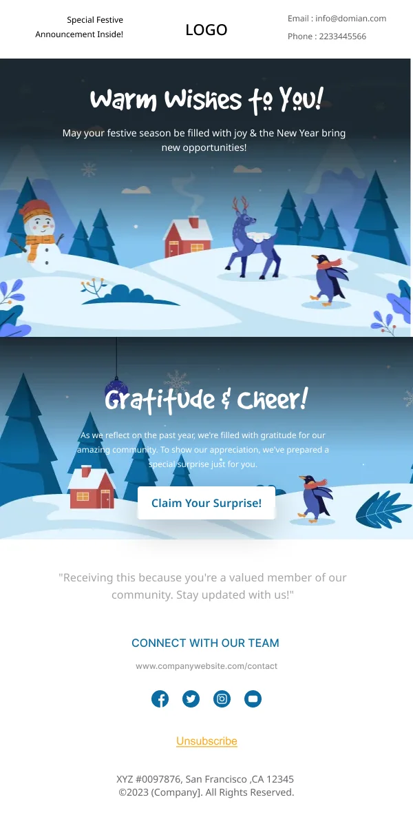 Community Christmas Wishes Real Estate HTML Email Template