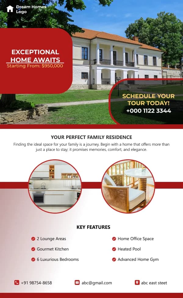 Elegant Living Family Residence Sale HTML Email Template