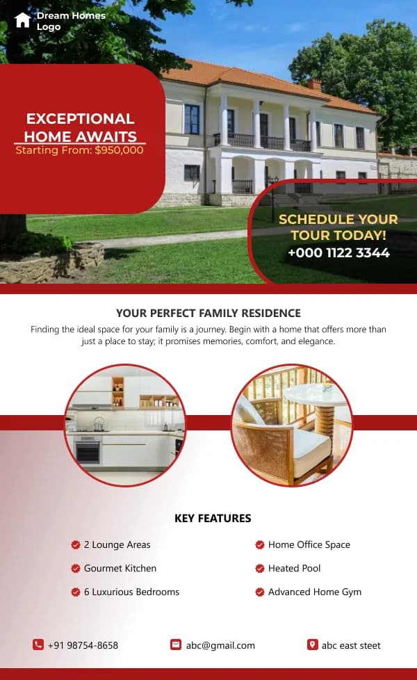 Luxury Family Residence Tour HTML Email Template