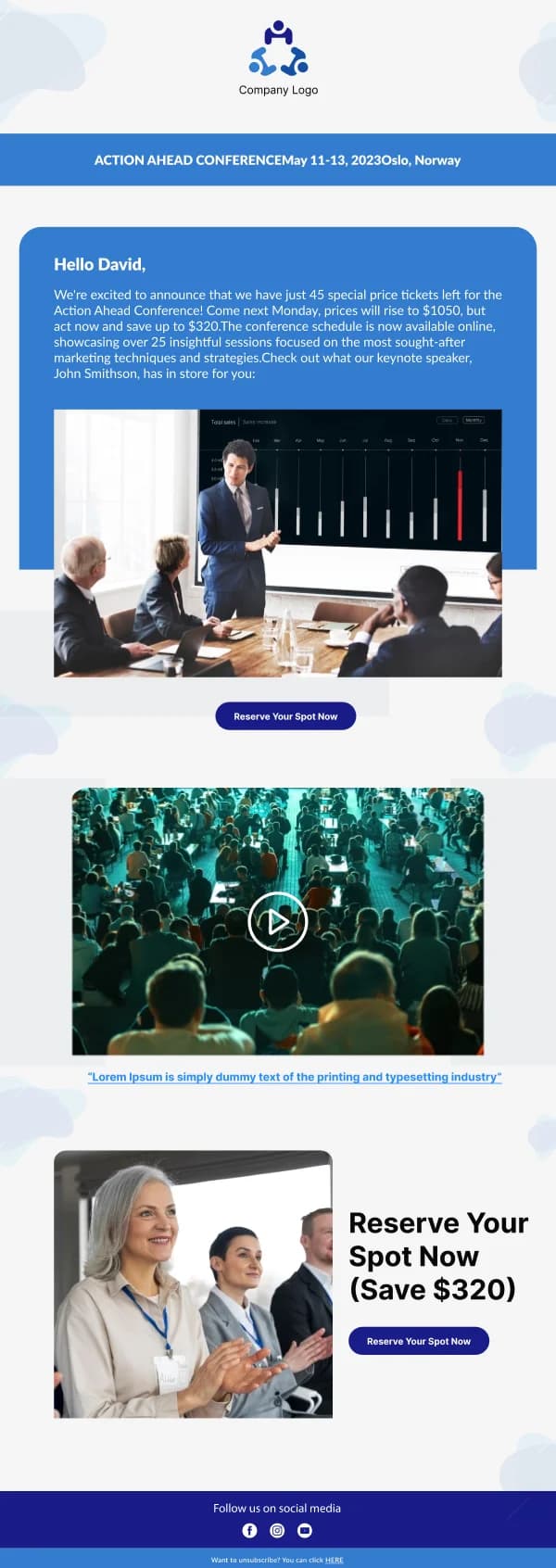 Business Strategies Conference SaaS HTML Email Template