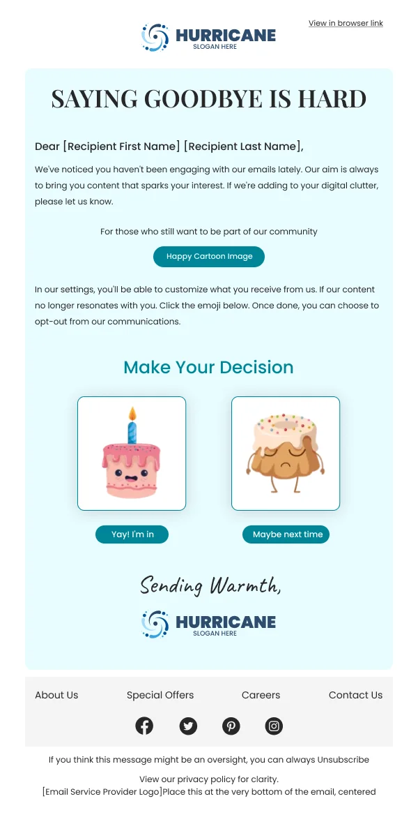 Customize Email Preferences HTML Email Template