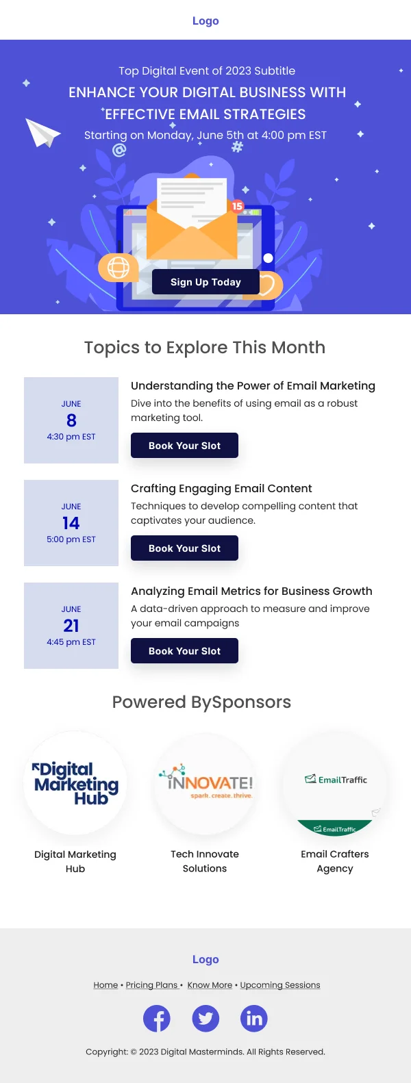 Effective Email Strategies SaaS HTML Email Template