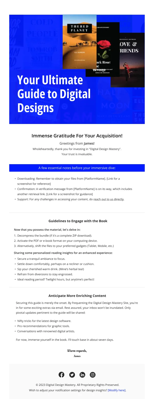 Digital Purchase Confirmation HTML Email Template