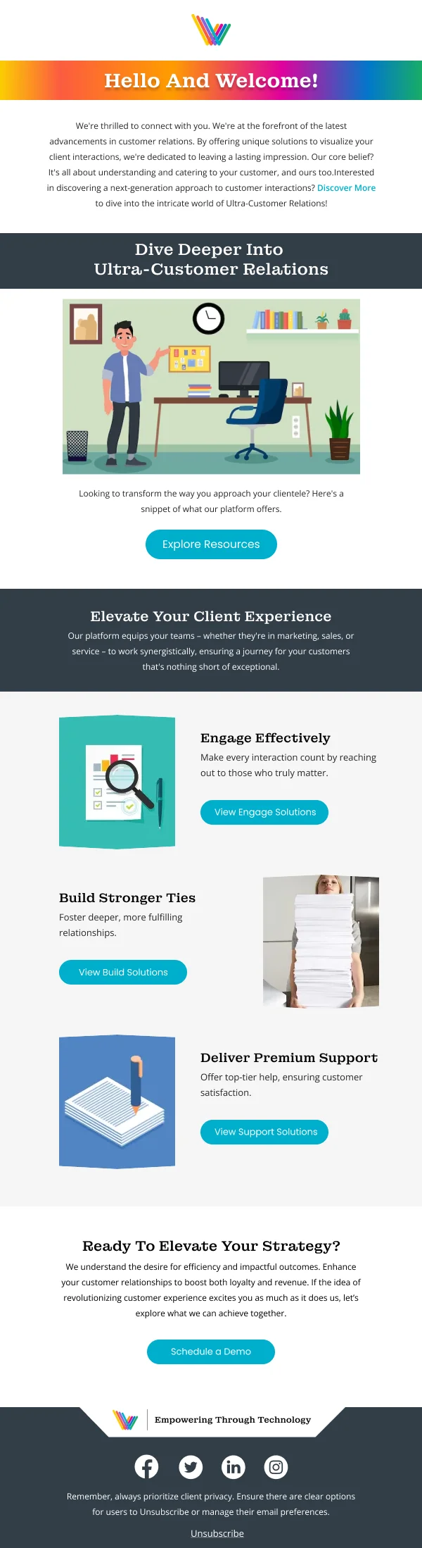 Client Communication SaaS Welcome HTML Email Template