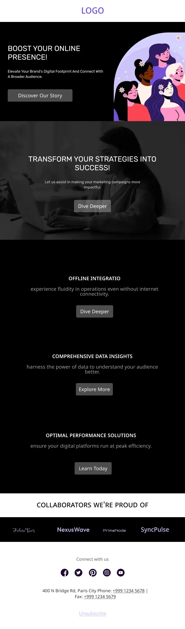 Insights and Solutions SaaS HTML Email Template