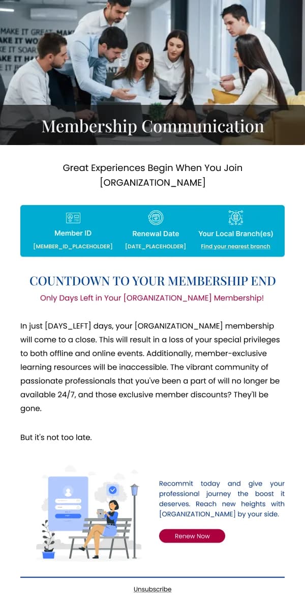 Membership Renewal Countdown SaaS HTML Email Template