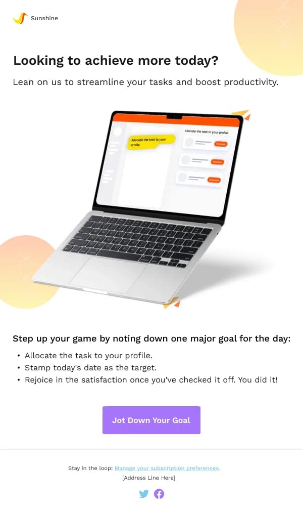 Task Management Software Trigger HTML Email Template