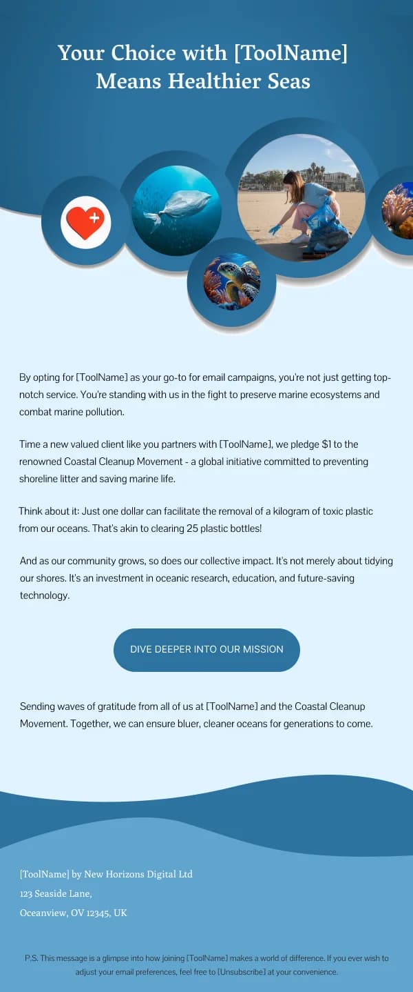 Ocean Health Contribution SaaS HTML Email Template