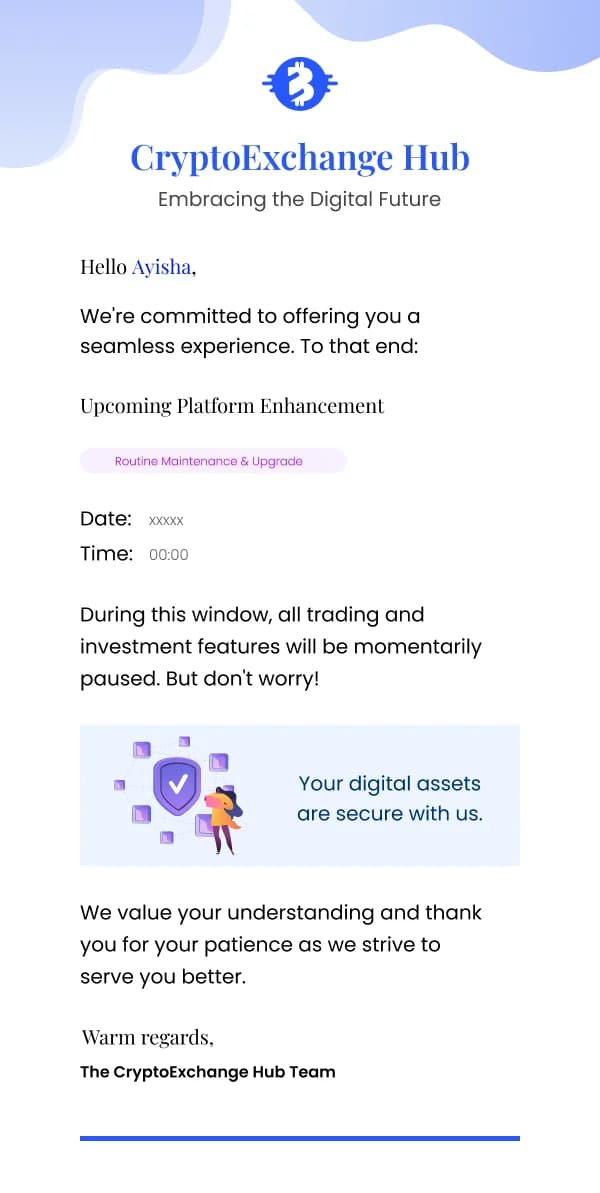 Platform Enhancement Notification SaaS HTML Email Template