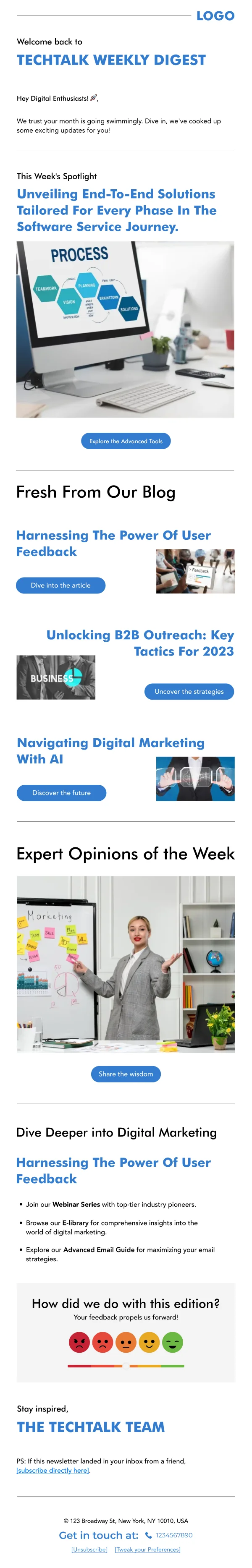 Weekly Blog Digest SaaS HTML Email Template