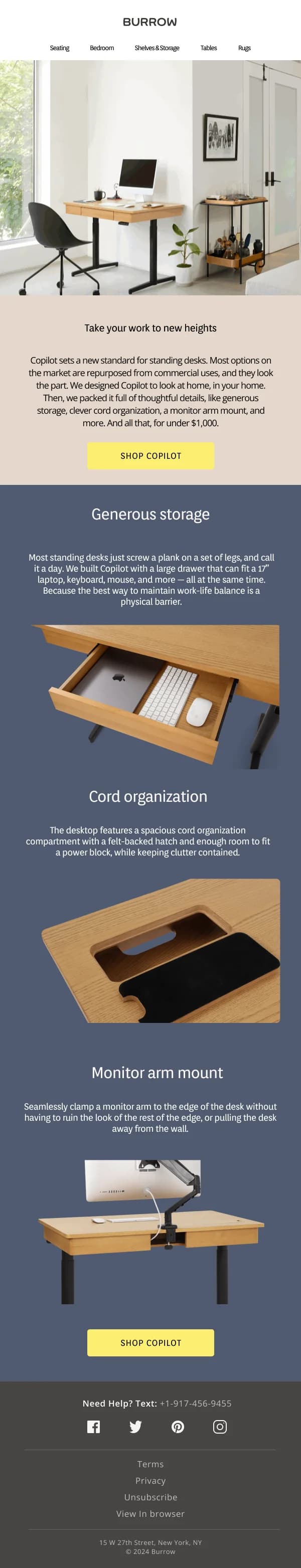 Standing Desk Promotion HTML Email Template for Copilot Series