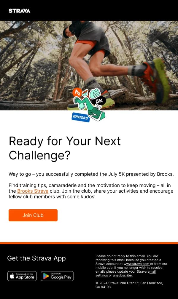 Strava Club Invitation HTML Template