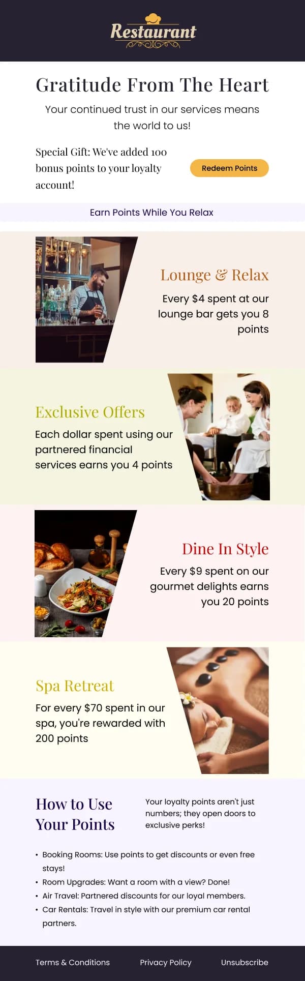 Culinary Delight Travel Gratitude HTML Email Template