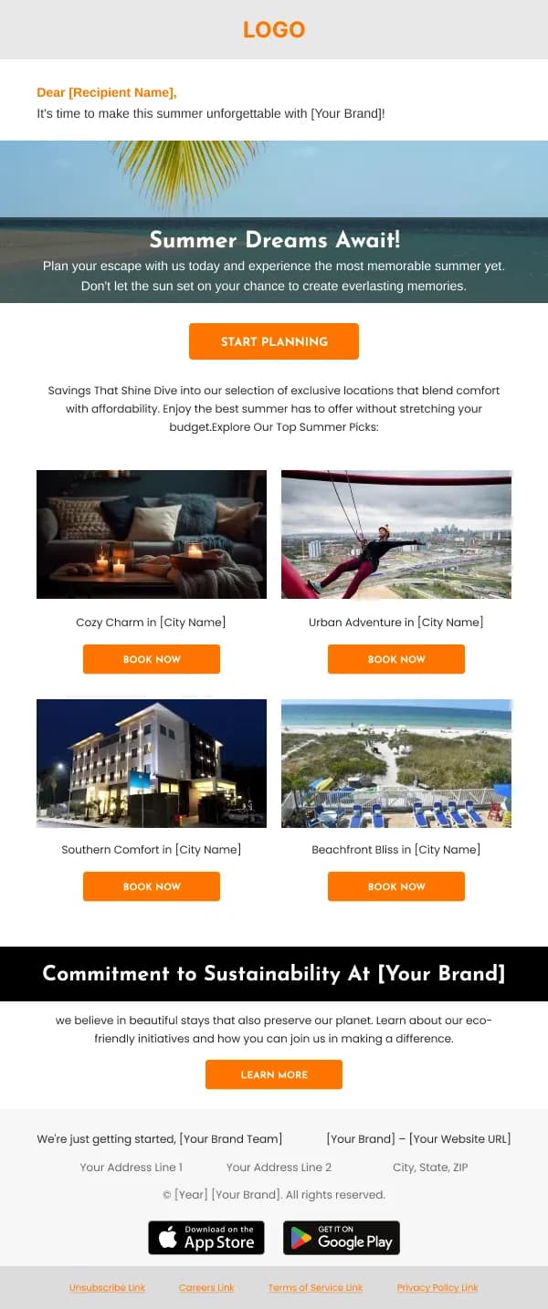 Summer Dreams Await Travel HTML Email Template