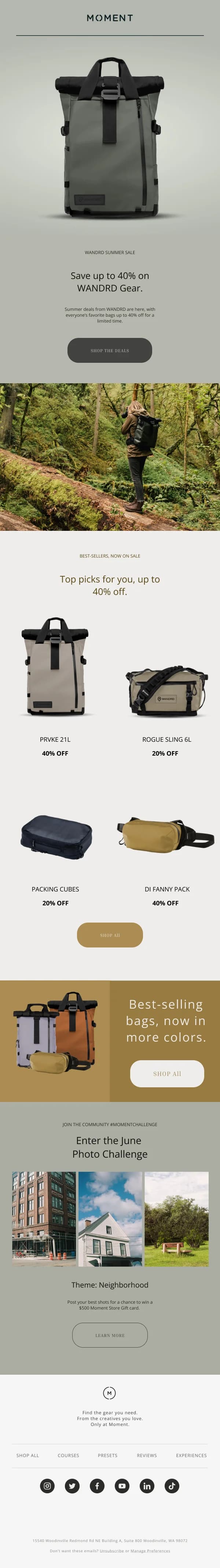 WANDRD Gear Sale HTML Email Template for Product Promotions