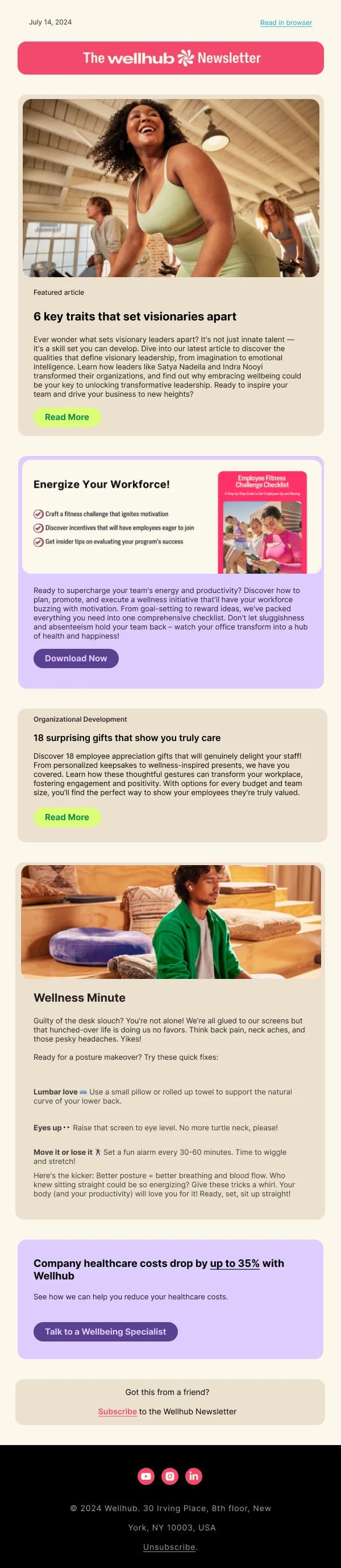 Wellness Newsletter HTML Email Template