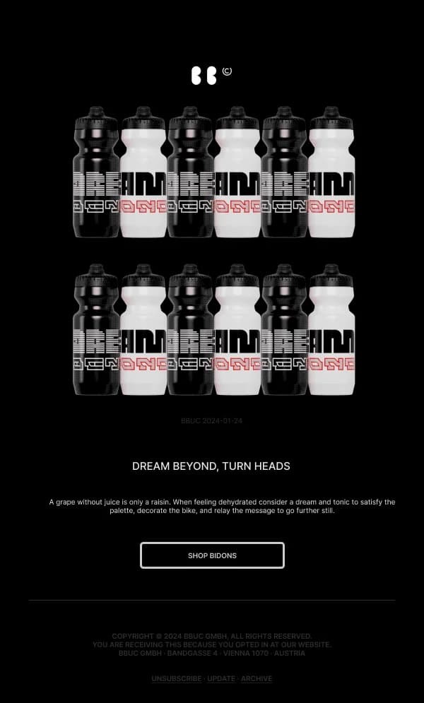 BBUC Dream Beyond — Product Promotions & Updates email design preview