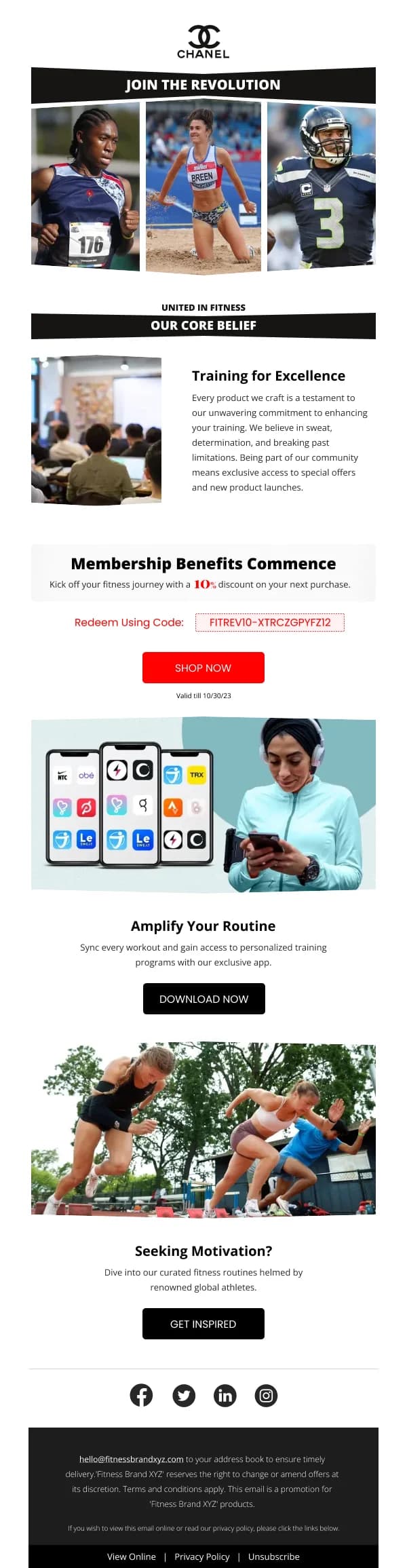 Chanel Training Membership HTML Email Template