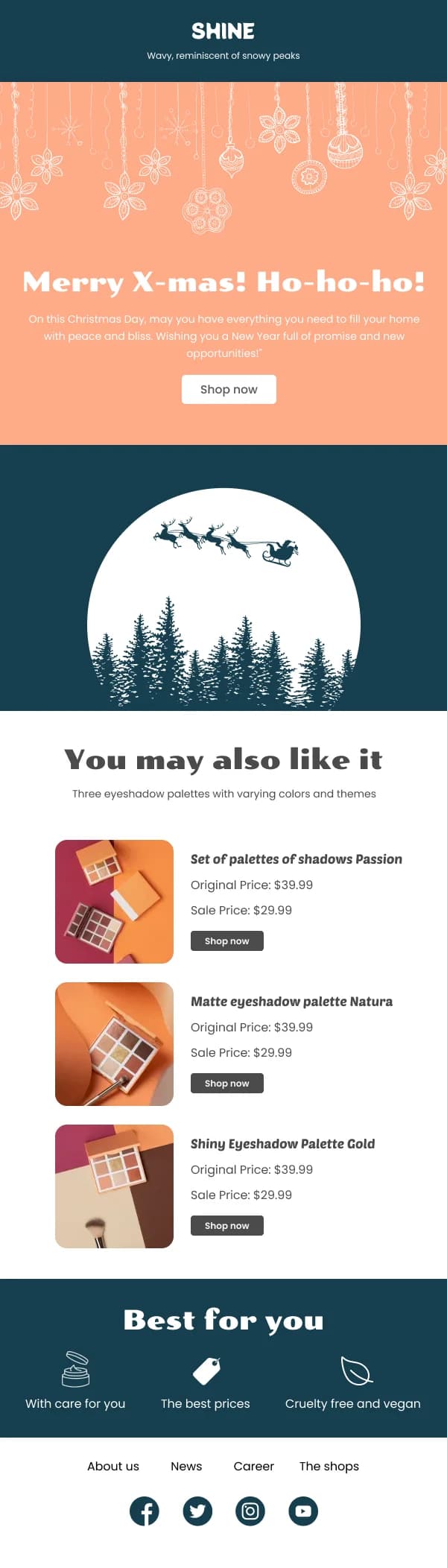 Beauty-Eyeshadow Palette Sale — Christmas email design preview