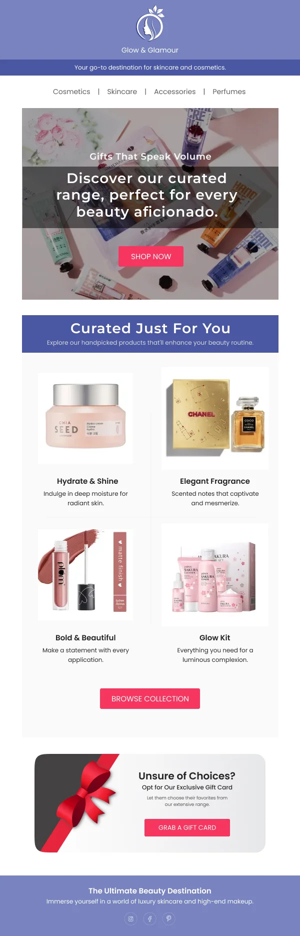 Beauty Glow & Glamour Discount — Discounts & Coupons email design preview