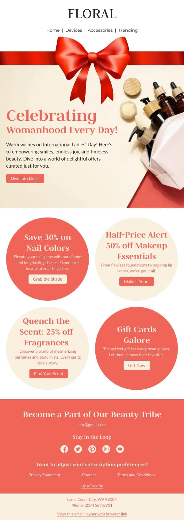 Beauty-Makeup Essentials Offer — Product Promotions & Updates email design preview