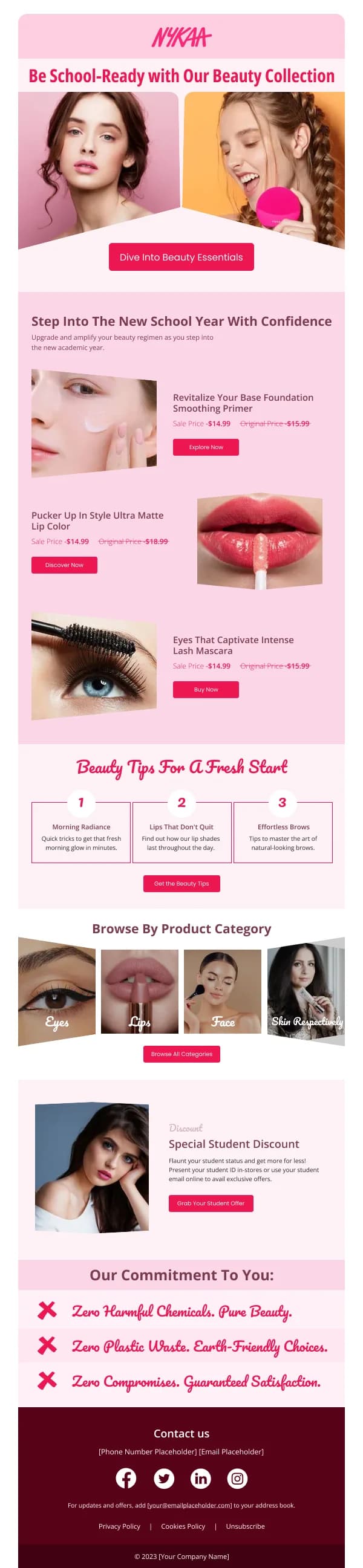 Beauty-New School Year Collection — Retargeting & Triggers email design preview