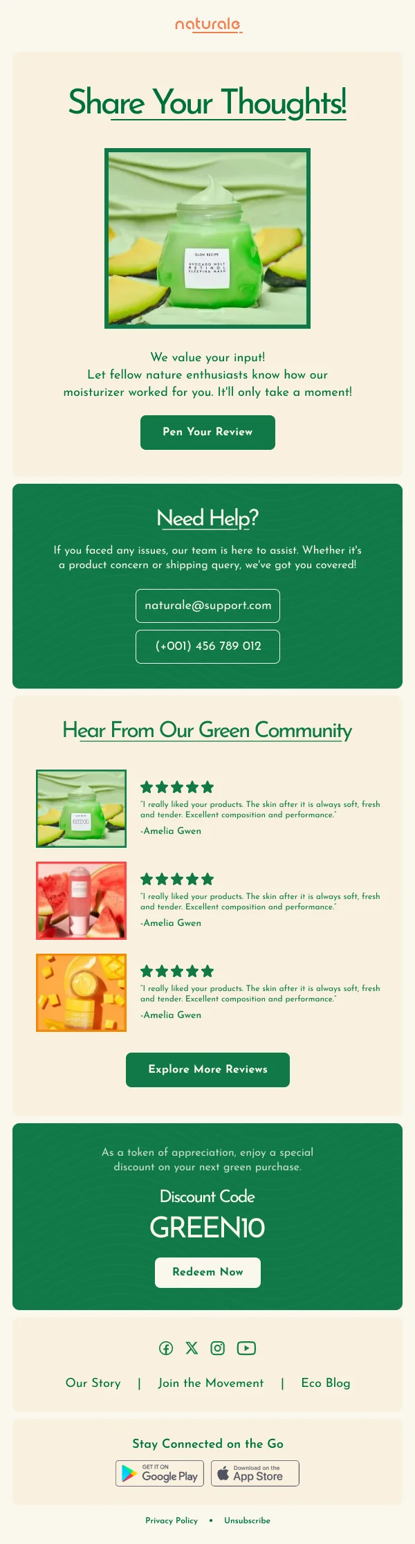 Beauty-Review Moisturizer — Survey & Feedback email design preview