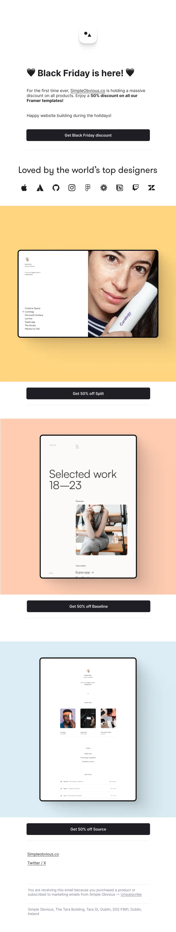Black Friday — Discounts & Coupons email design preview