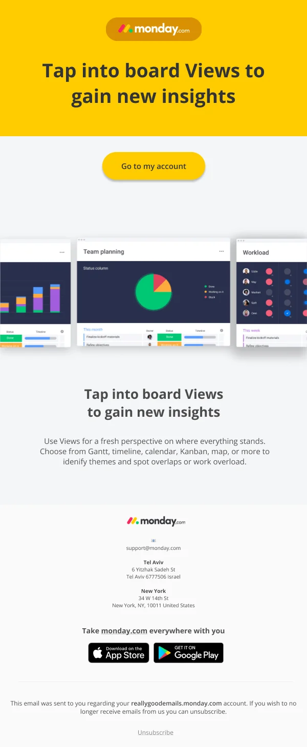Board Views Insights — Product Promotions & Updates email design preview